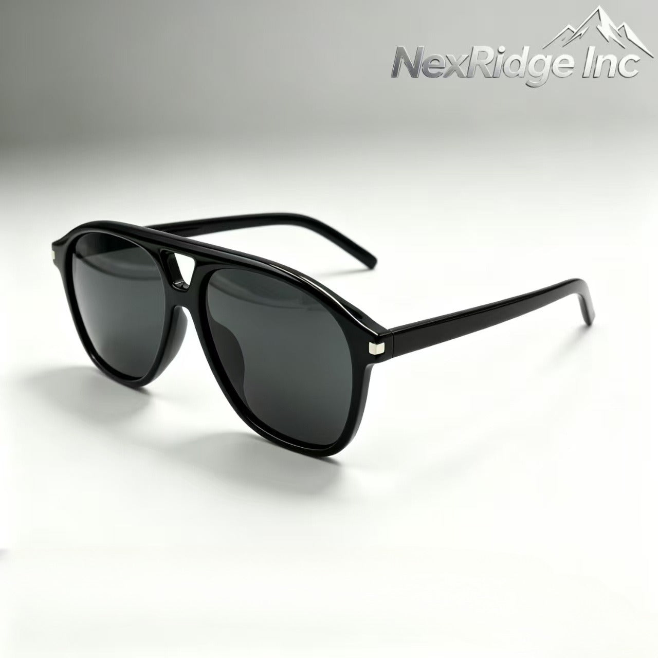 NexRidge Classic Oversized Black Aviator Sunglasses for Men and Women