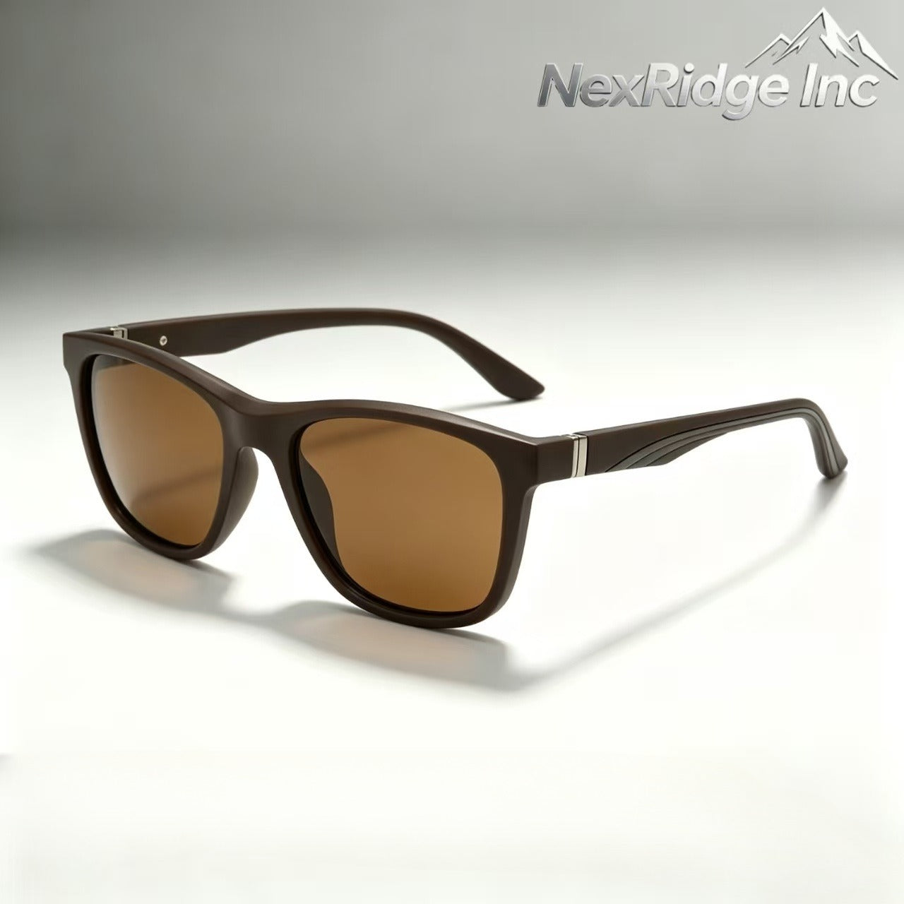 NexRidge Matte Brown Classic Wayfarer Style Sunglasses with Gradient Lenses