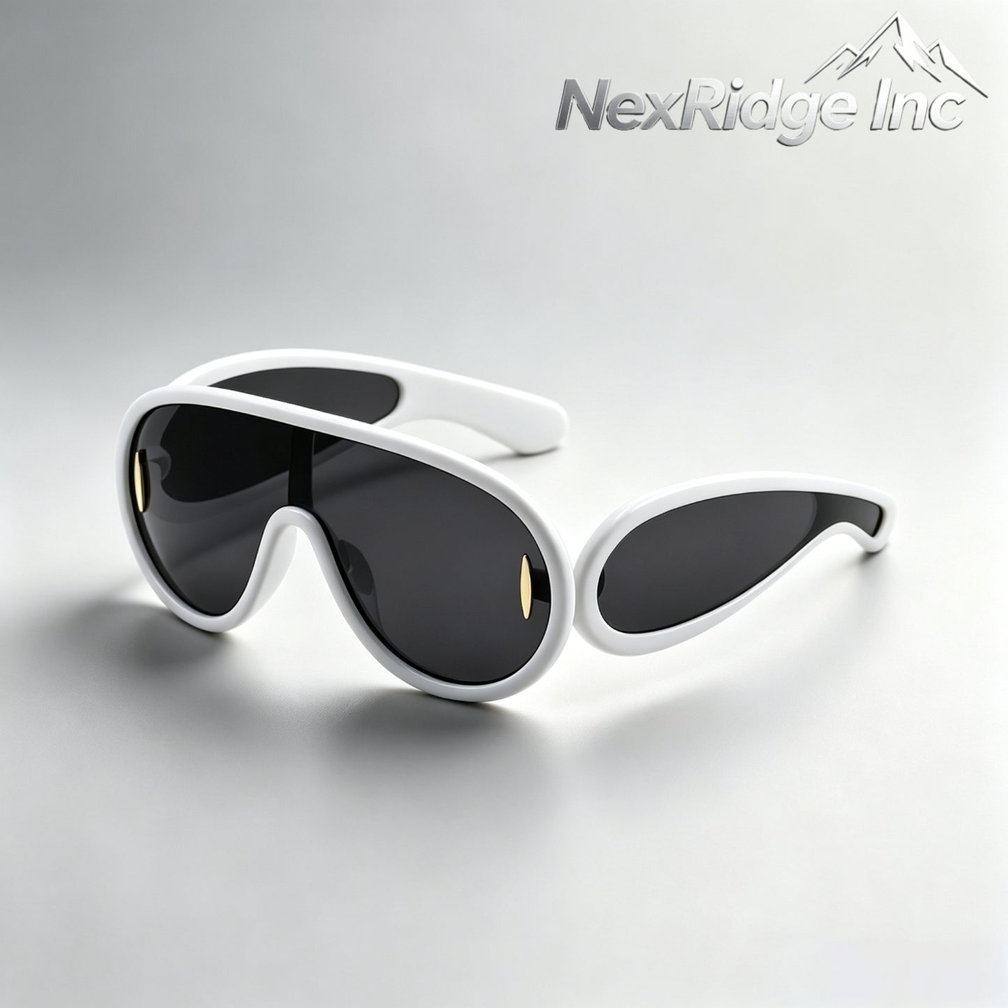 NexRidge Retro White Bug Eye Wrap Around Sunglasses with Side Lenses