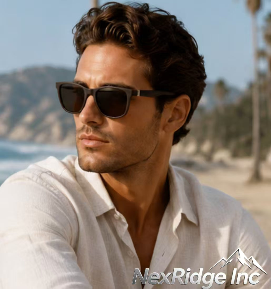 NexRidge Matte Brown Classic Wayfarer Style Sunglasses with Gradient Lenses